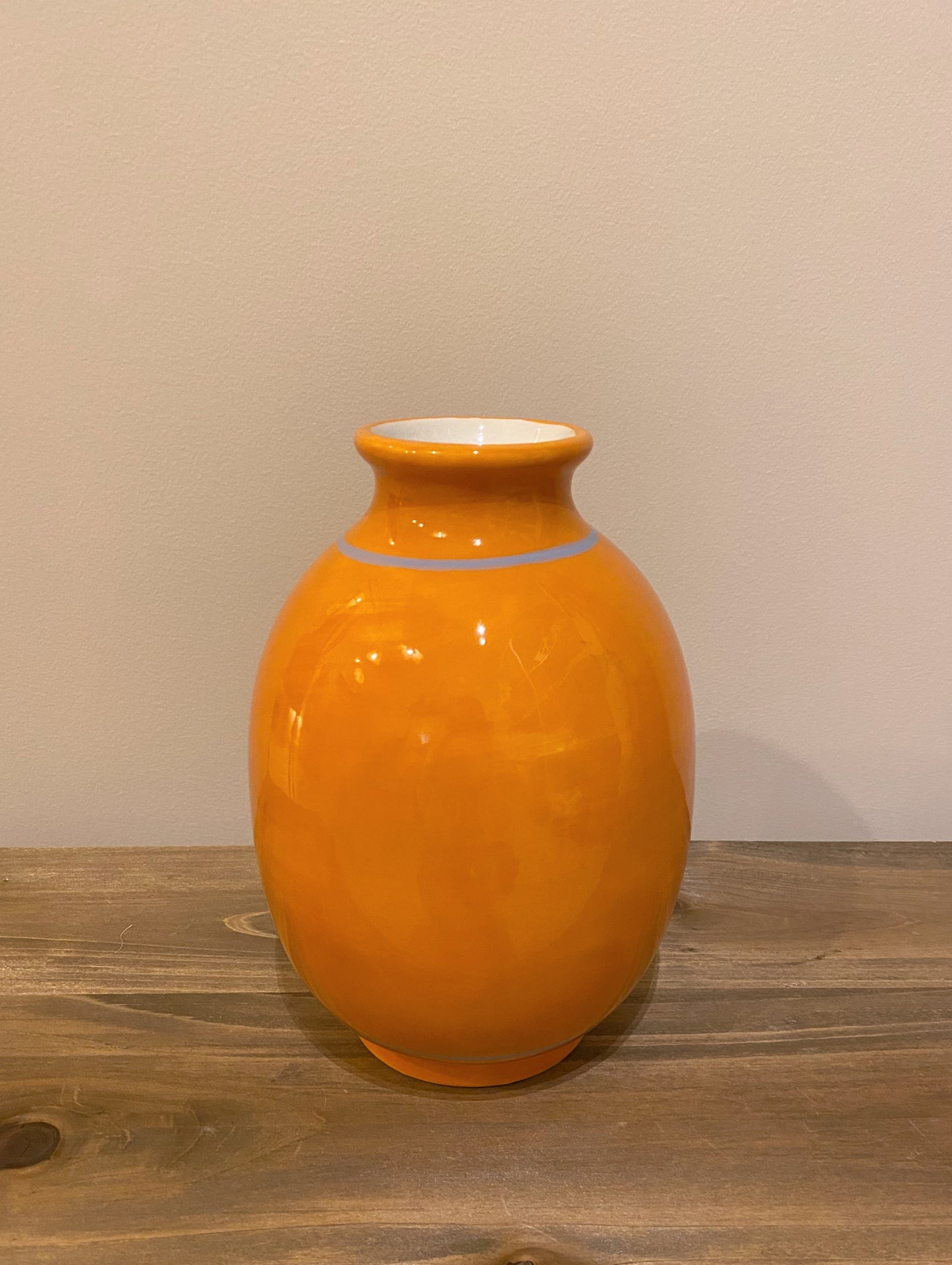 Vase palmier orange ovale