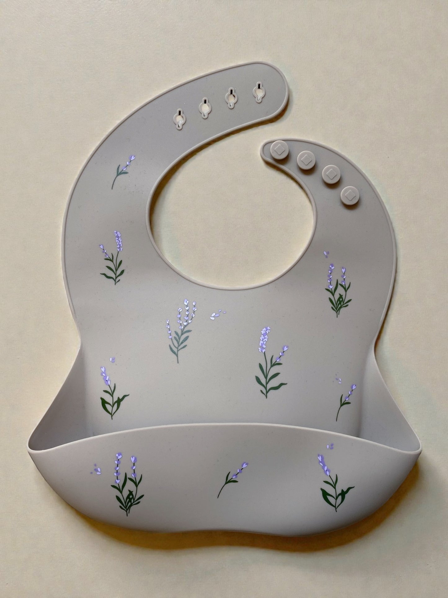 Bavoir en silicone petites fleurs de lavande