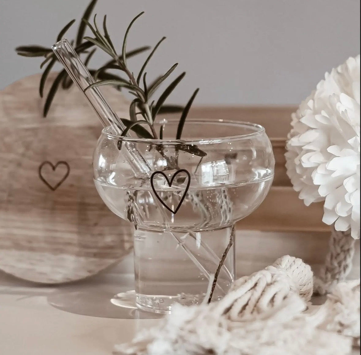 Verre cœur bulle