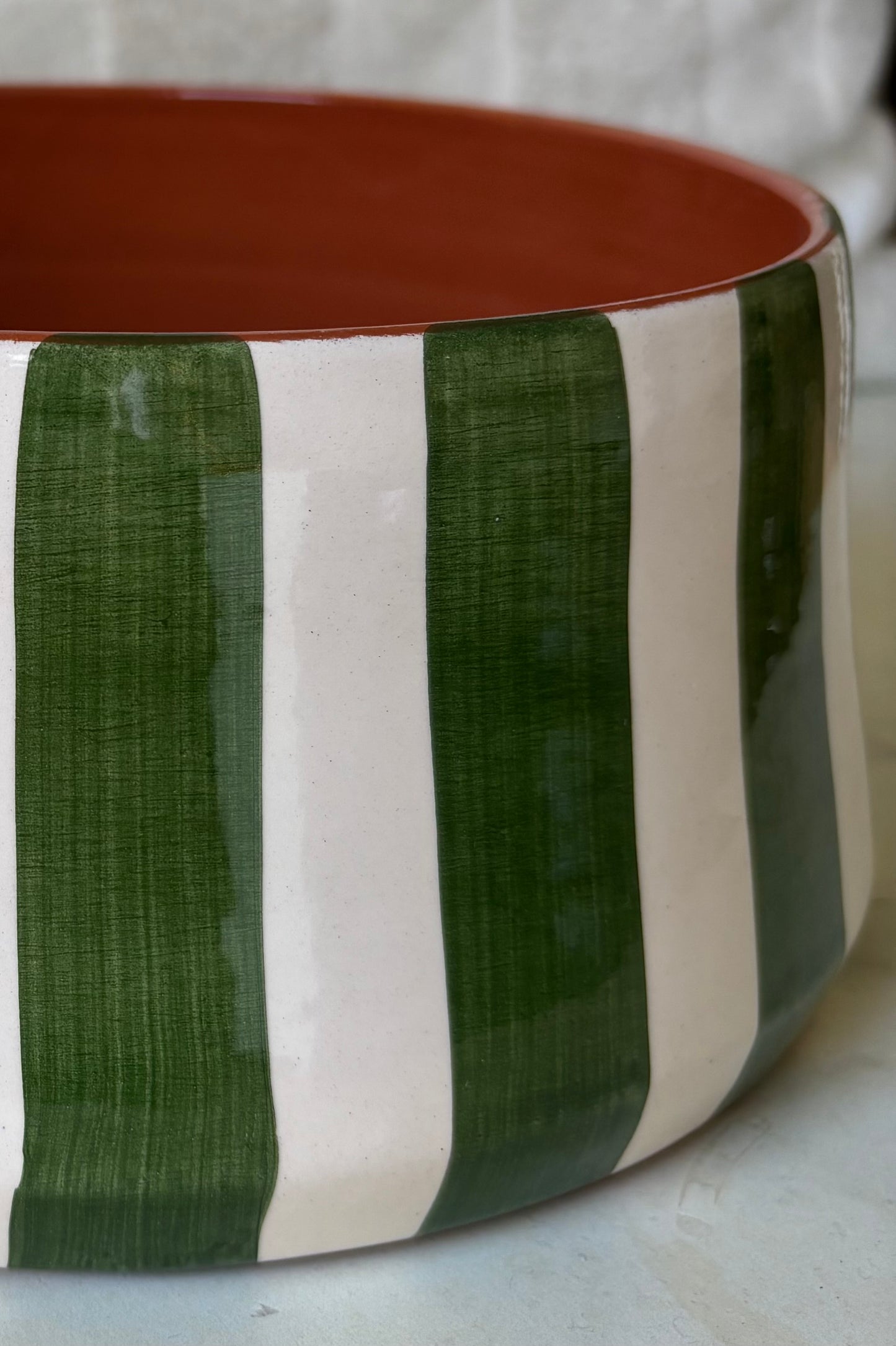 Saladier rayures vertes