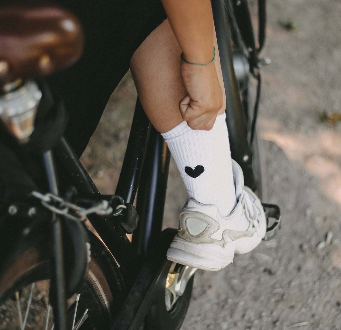 Chaussettes blanches cœur taille S