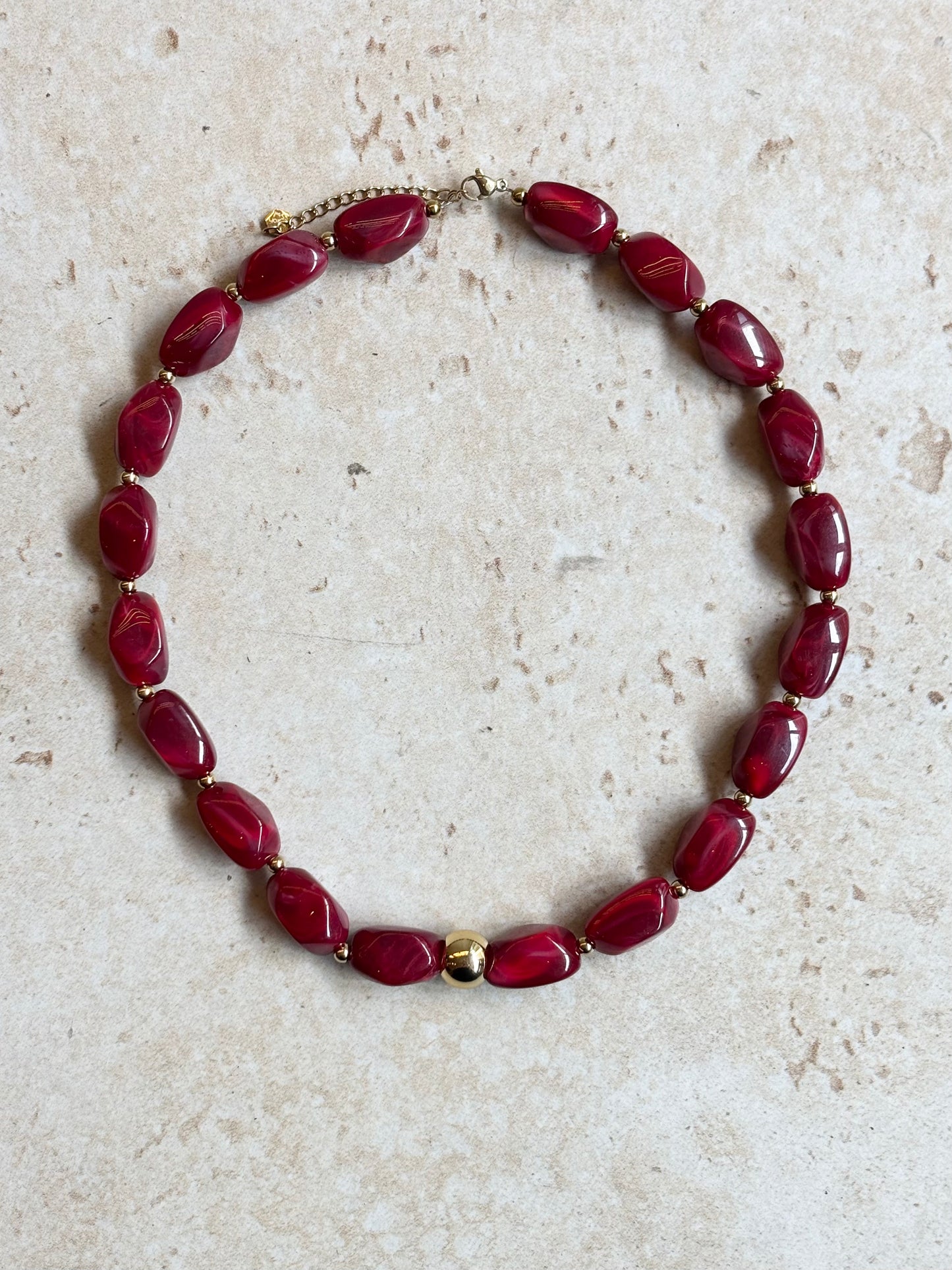 Collier perles Rouges