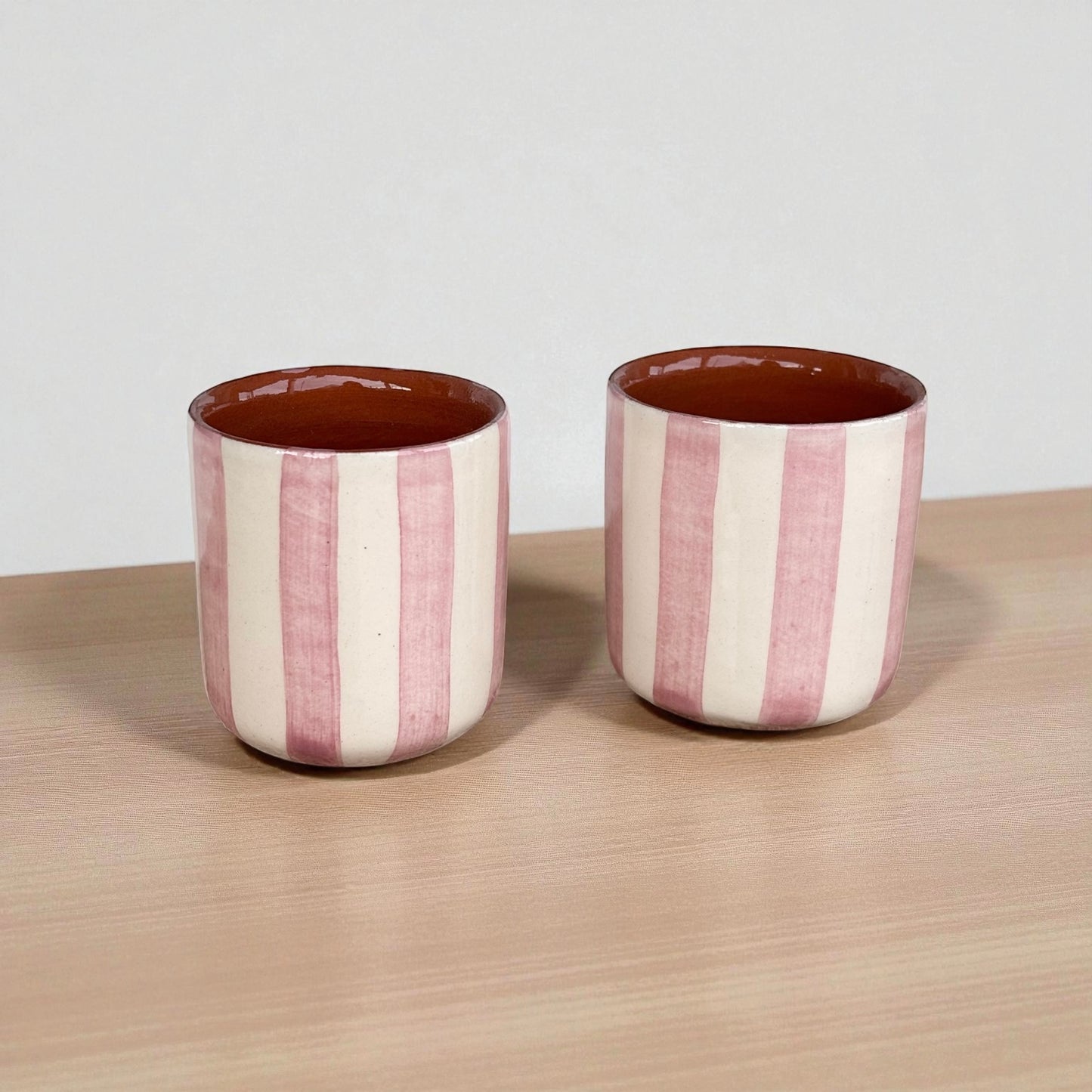 Tasse expresso rayée mauve