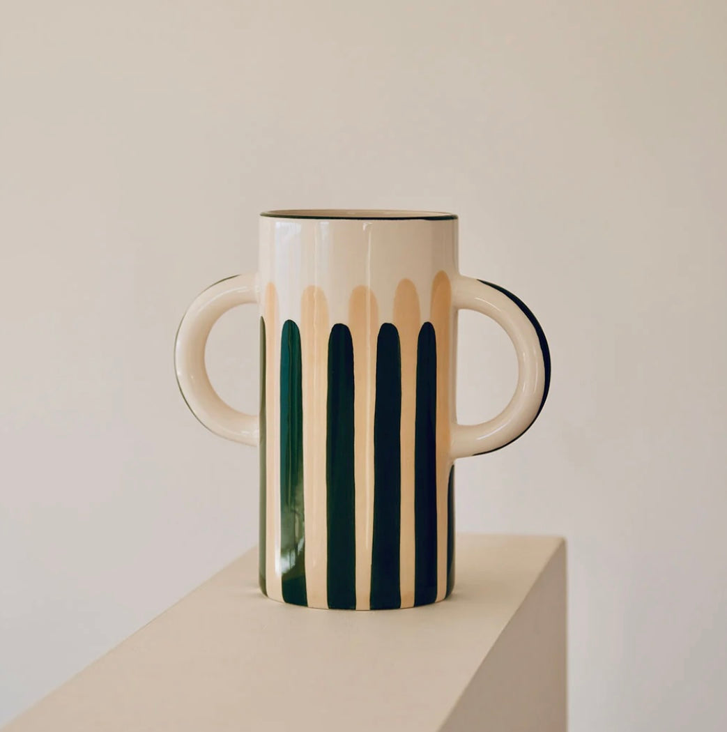 VASE EN CÉRAMIQUE
MEDITERRANEA - RAYURES
VERT/BEIGE OUSTAO