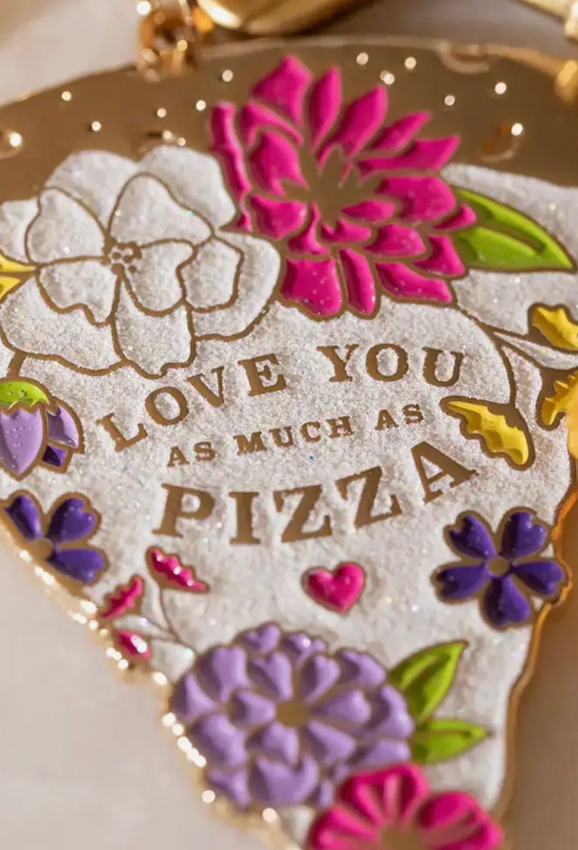 Porte-clés - je t’aime Autant que la pizza