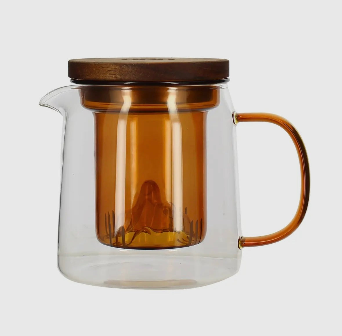 Petite théière 450ml en verre avec anse et infuseur ambre