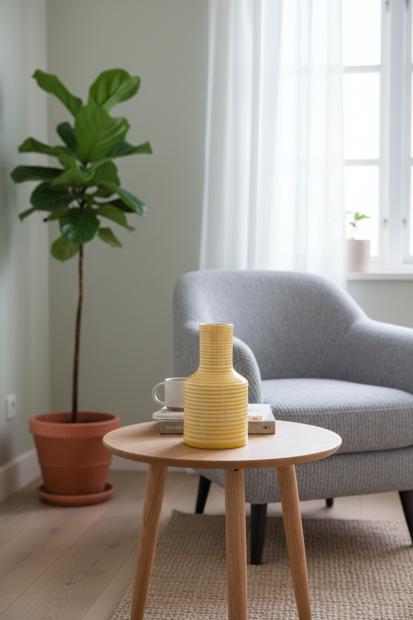 Vase Girafe Rayé Tangerine
