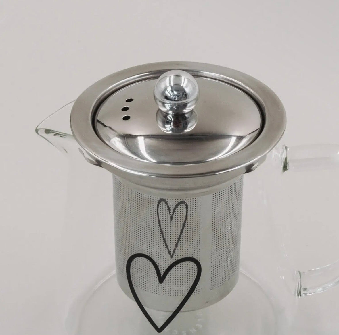 Théière en verre cœur 550ml