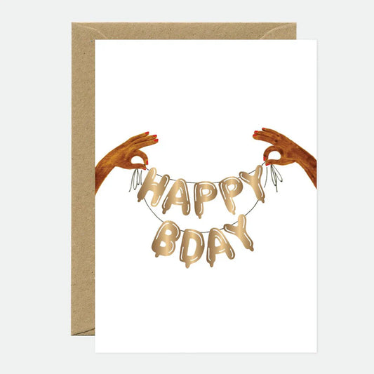 Carte de voeux Lettres Ballons dorés - ATWS