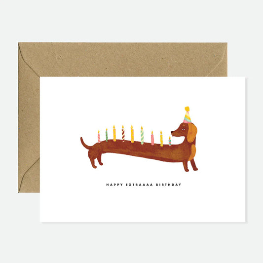 Carte d'anniversaire Teckel Extra Birthday - ATWS