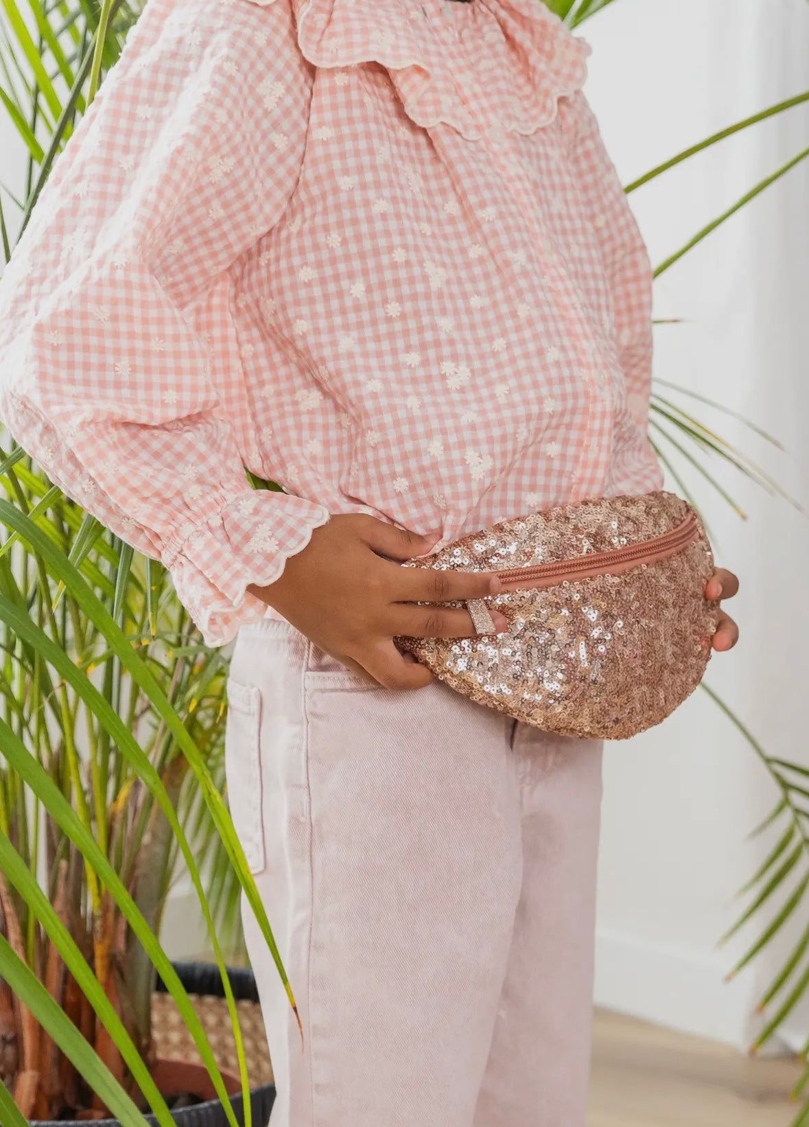 Sac banane - Sequins roses