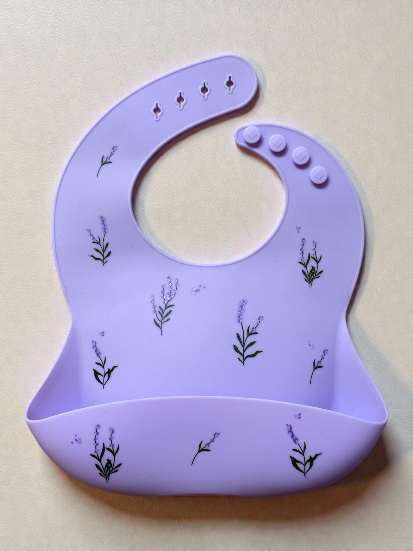 Bavoir en silicone petites fleurs de lavande