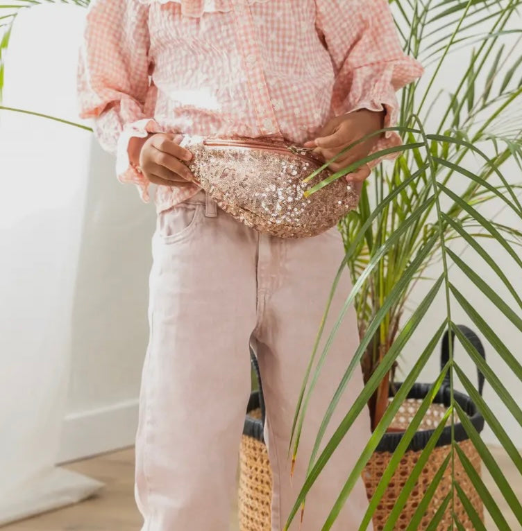 Sac banane - Sequins roses