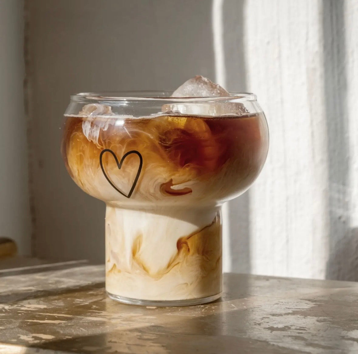 Verre cœur bulle