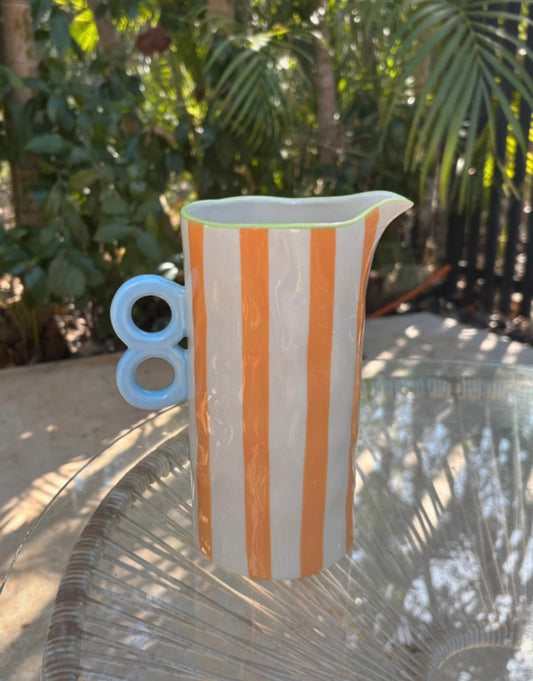 Pichet rayures orange Mexique