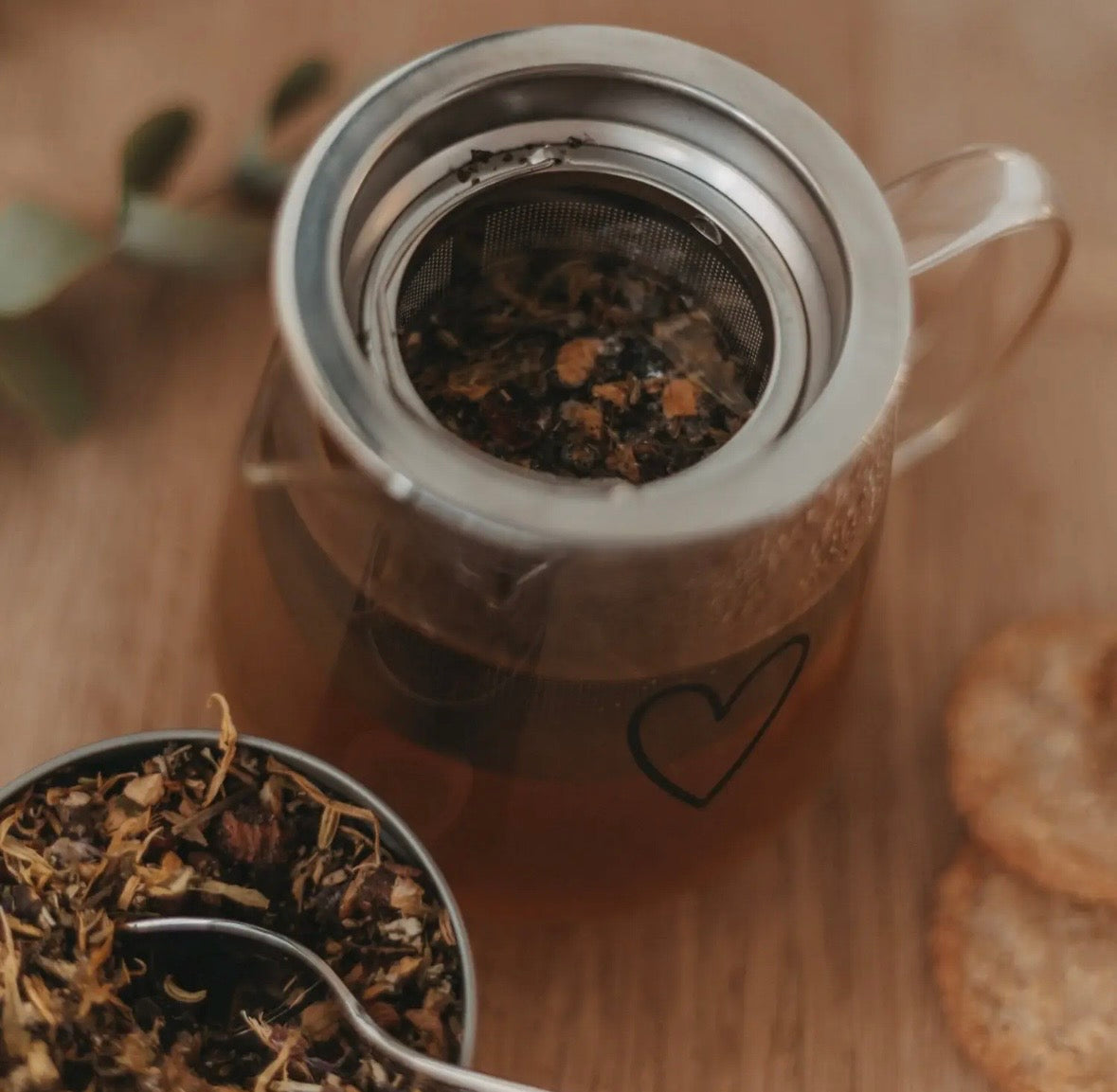 Théière en verre cœur 550ml