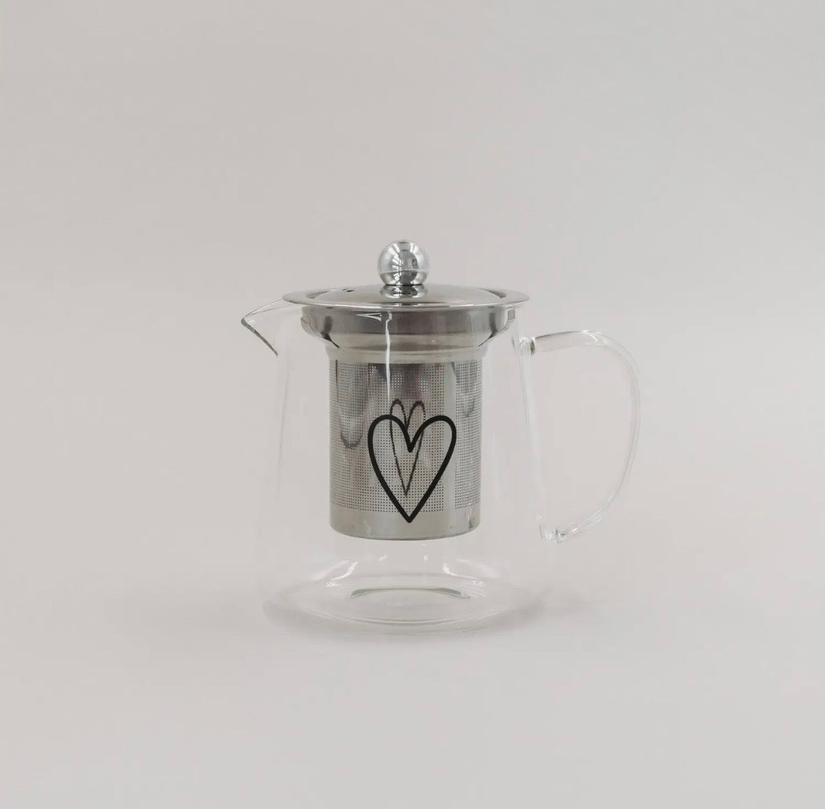 Théière en verre cœur 550ml