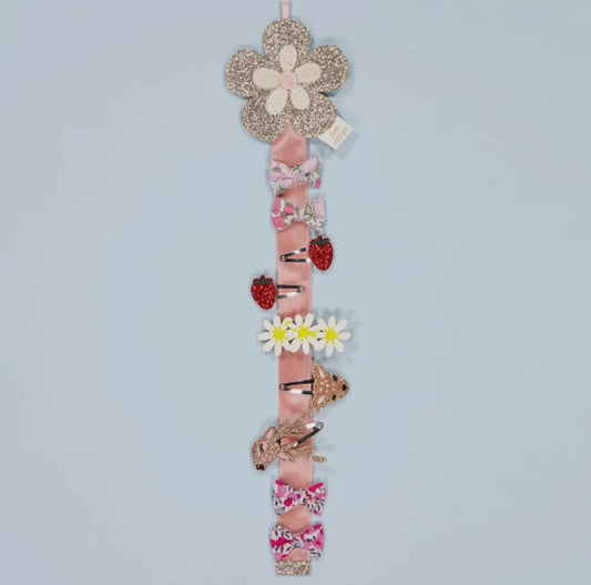 Porte barrettes mural - Fleur rétro