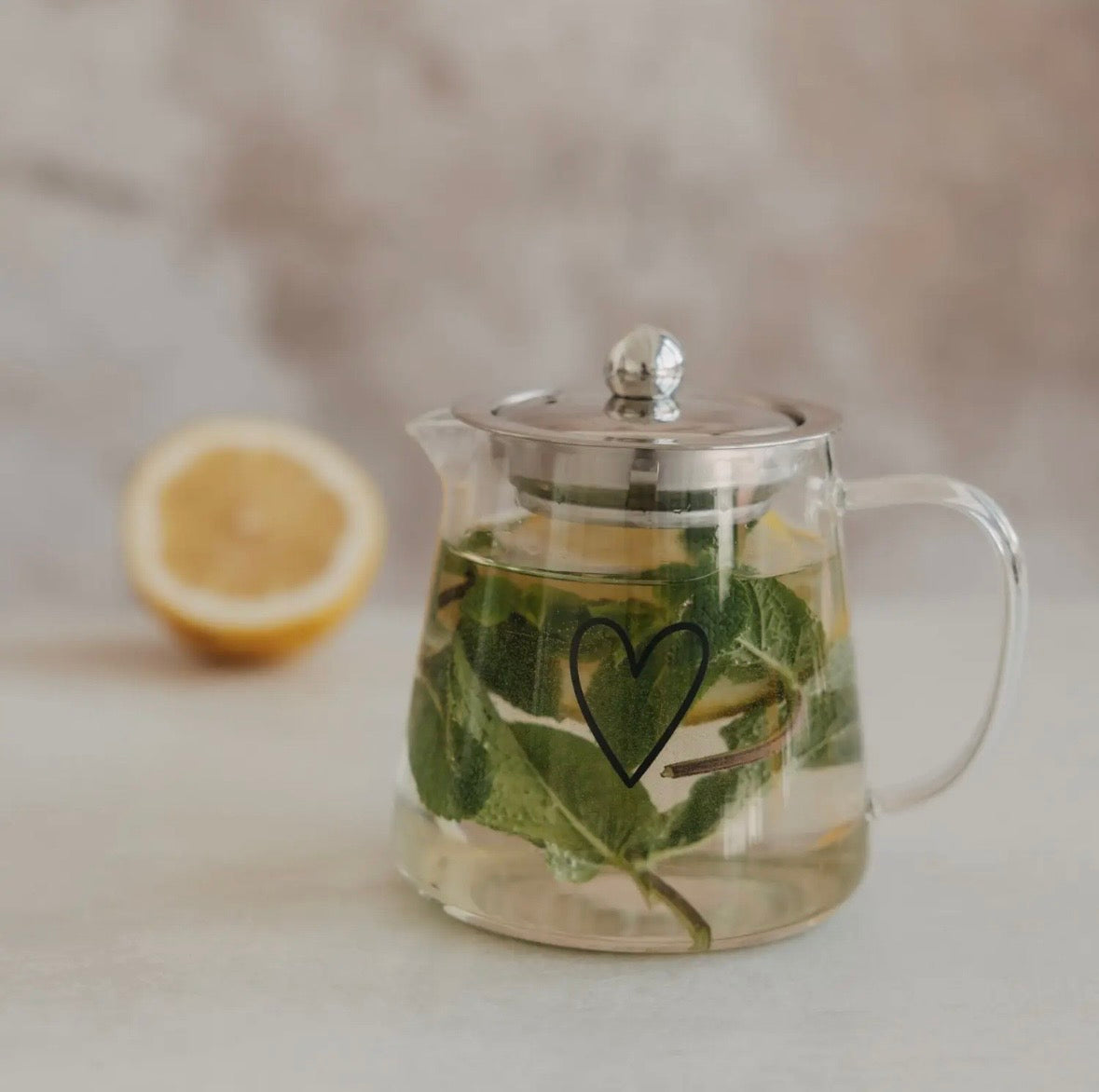 Théière en verre cœur 550ml