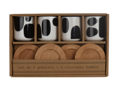 Coffret 4 tasses et sous-tasses