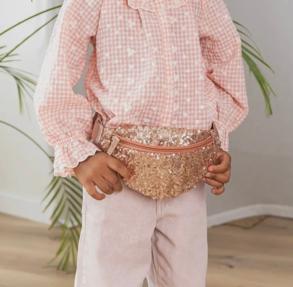 Sac banane - Sequins roses