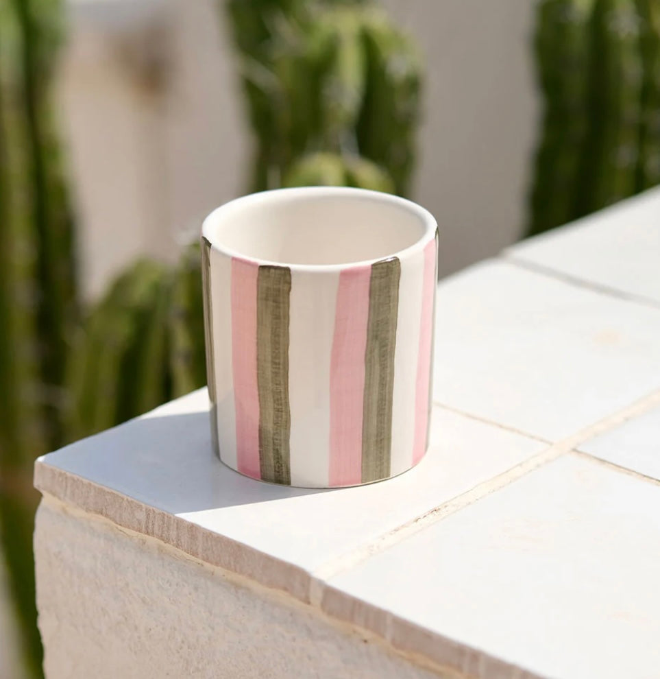 Tasse expresso en céramique à rayures - Oustao