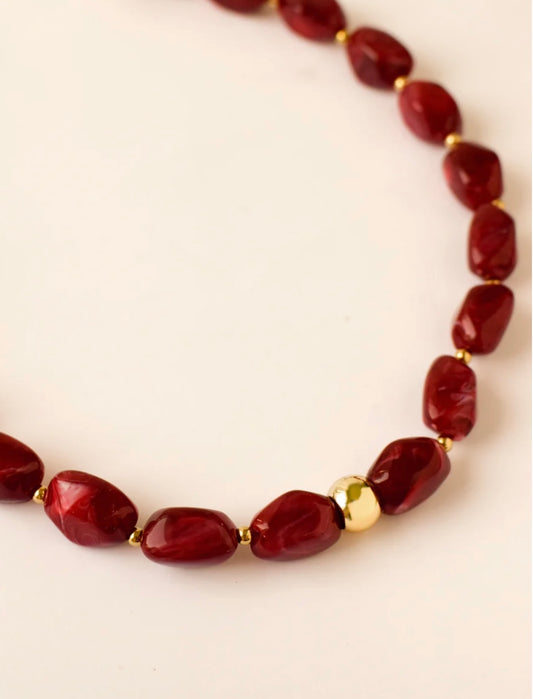 Collier perles Rouges