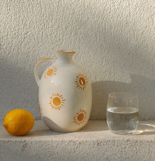 Pichet en céramique soleil - Oustao