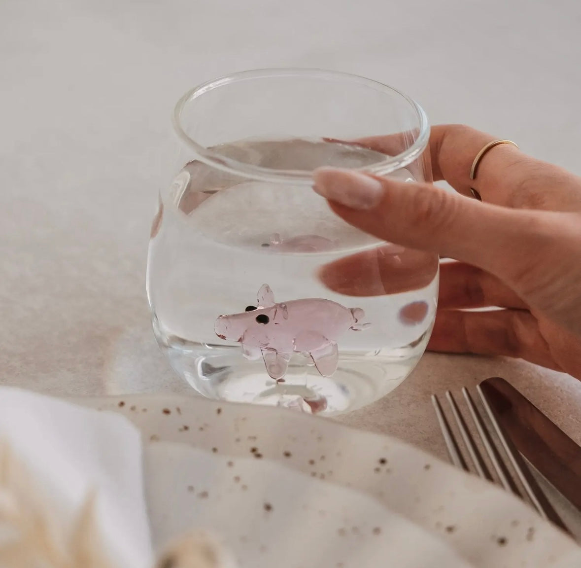 Verre forme cochon