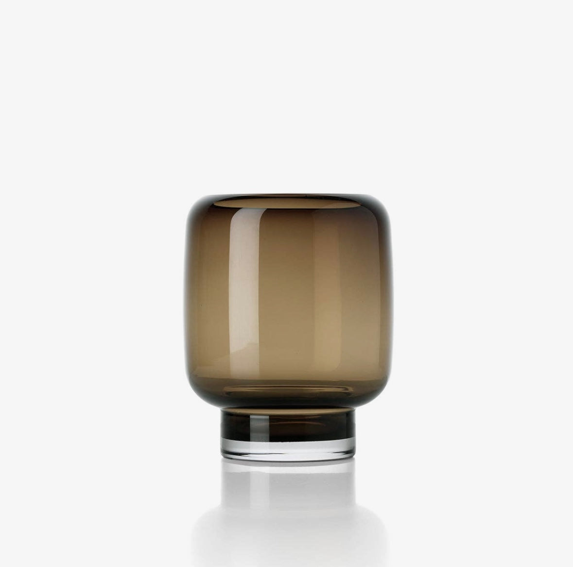 Vase Cube Fumé - Marron