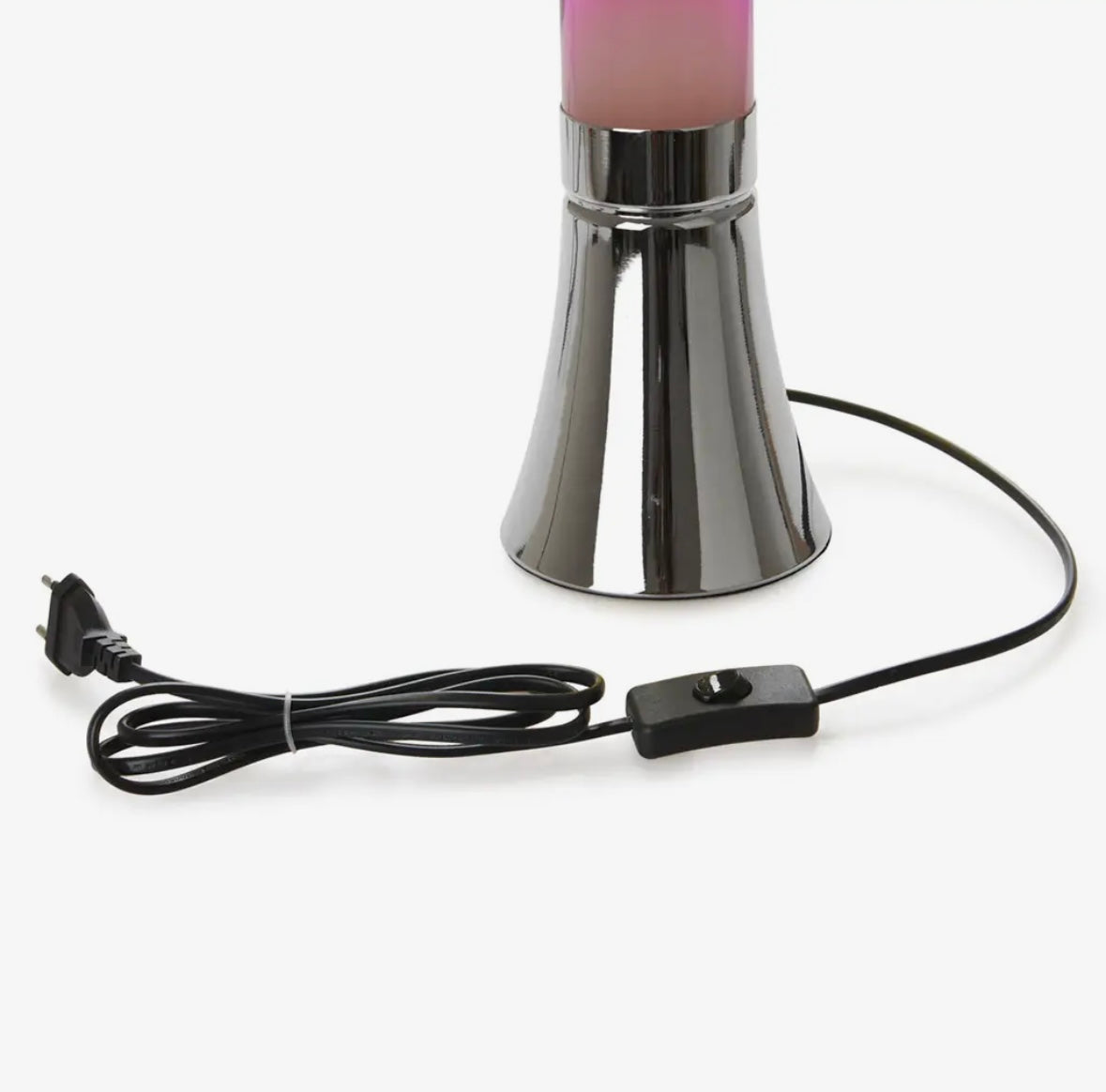 Lampe à Lave Magma Aluminium Argenté & Rose – 45 cm