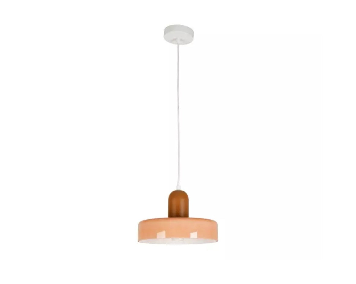 SUSPENSION ATELIER BRUN+ROSE POUDRE D25X15 VERRE