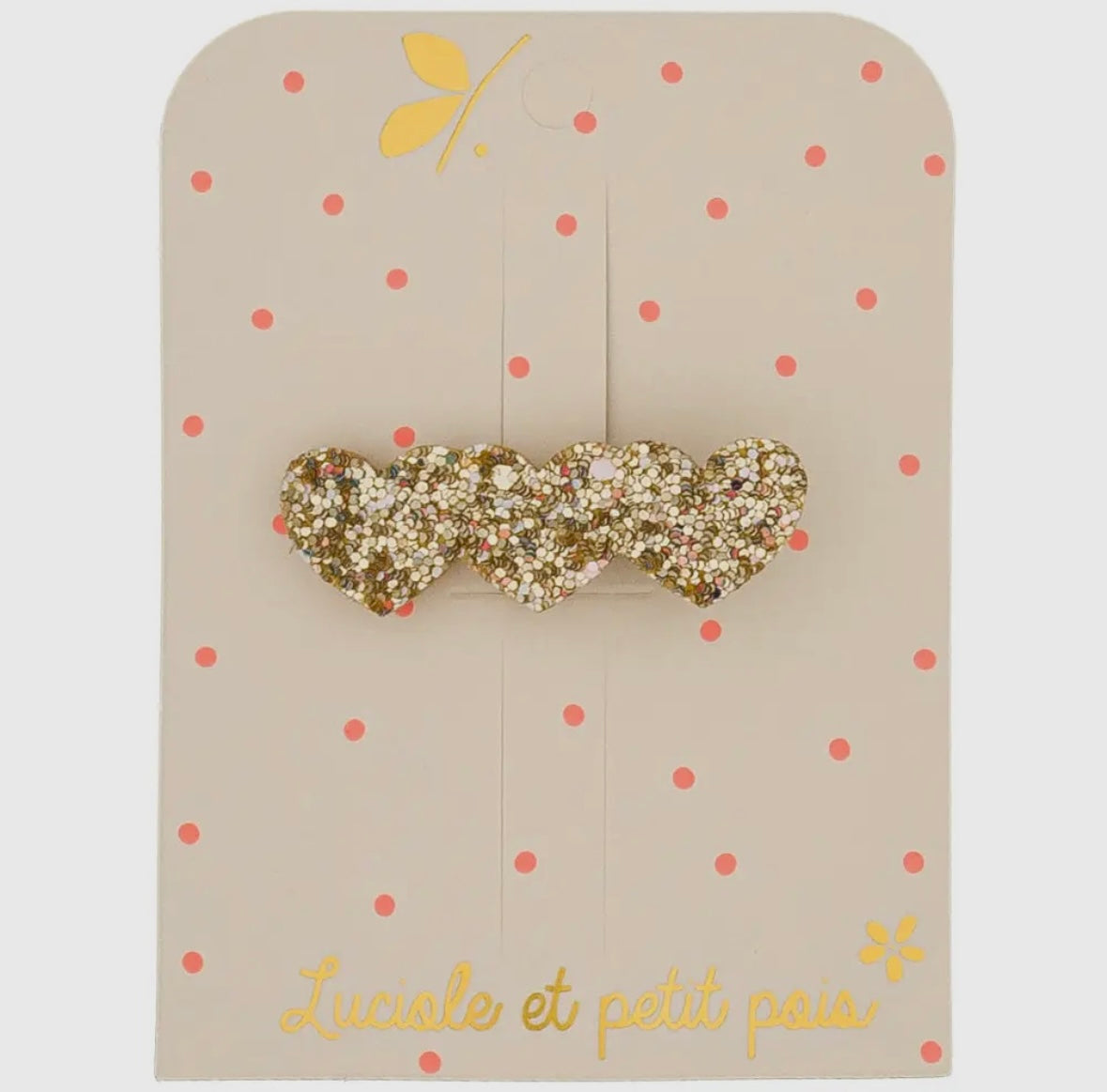 Barrette 3 coeurs - Doré