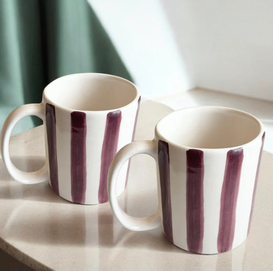 Tasse rayures aubergines Maroc