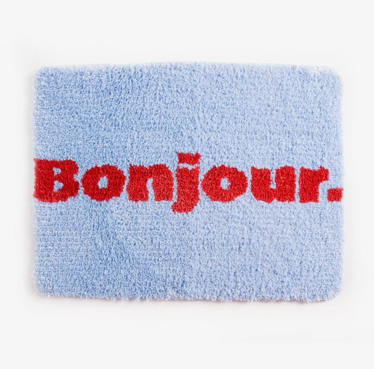 Tapis de bain Bleu Bonjour