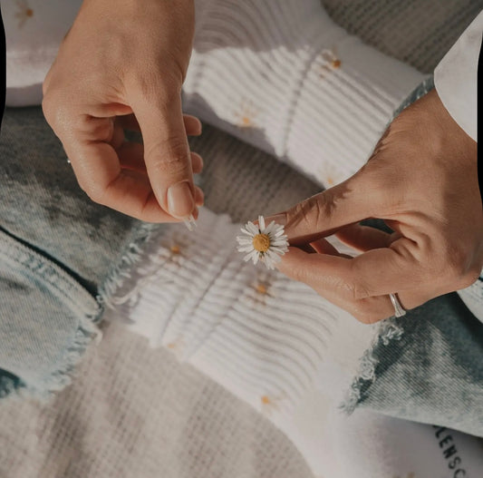 Chaussettes motif marguerites