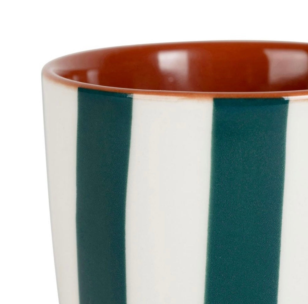 Tasse à café rayé émeraude