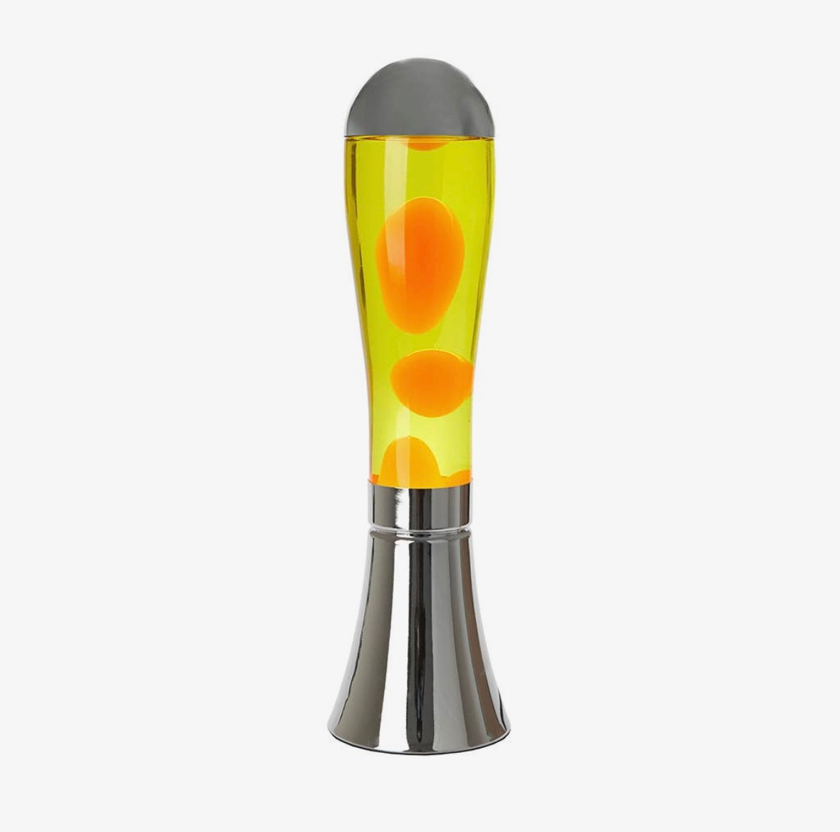 Lampe à Lave Magma Aluminium Argenté & jaune – 45cm
