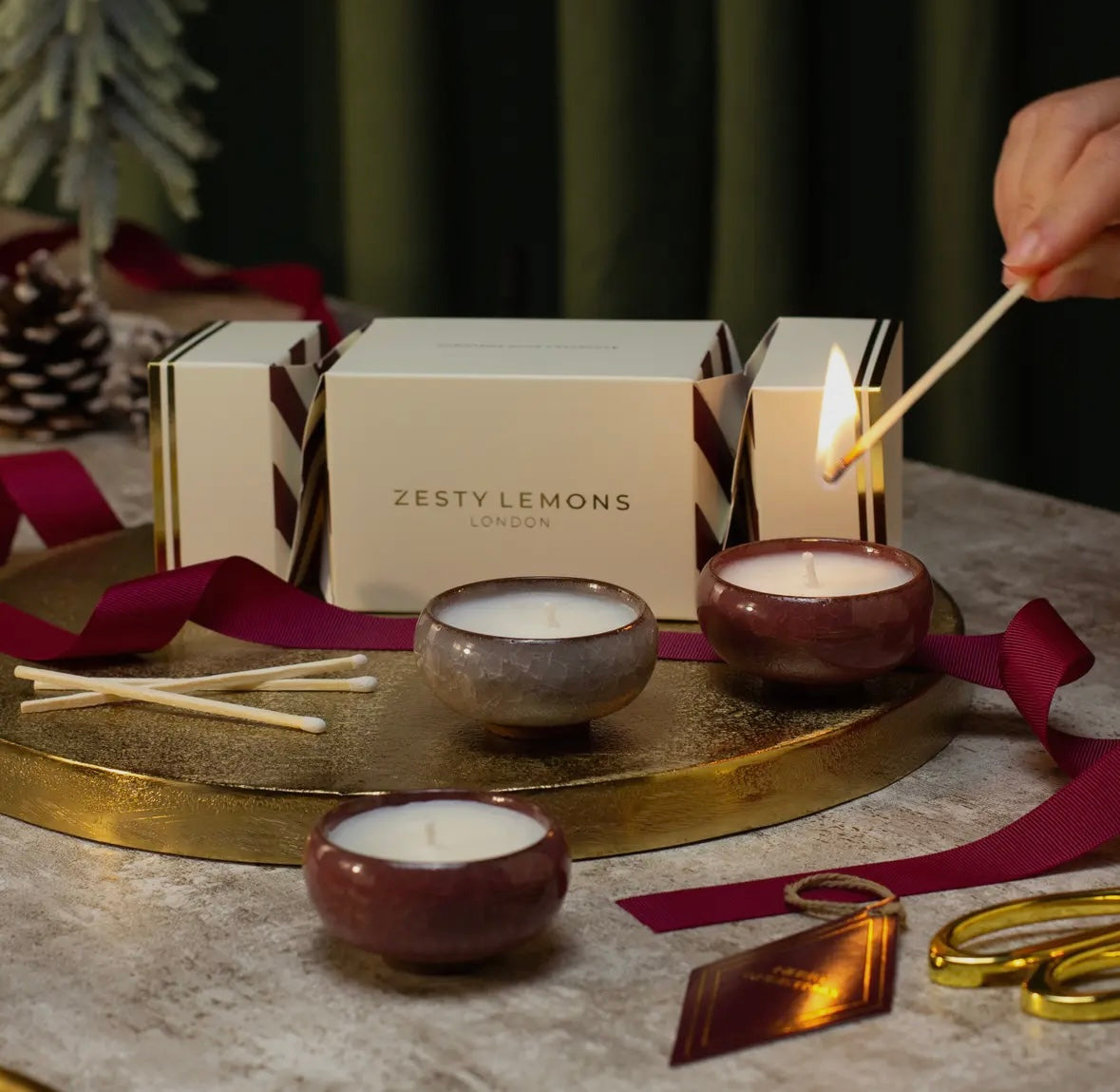 Crackers 3 Bougies Chauffe-plat  Clémentine Épicée