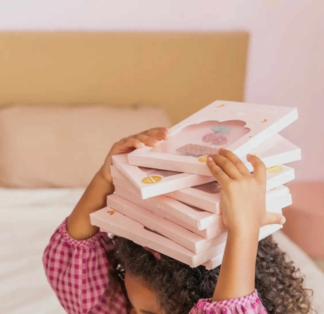 Coffret Barrettes Winter – Pingouins argentés & Sapins crème