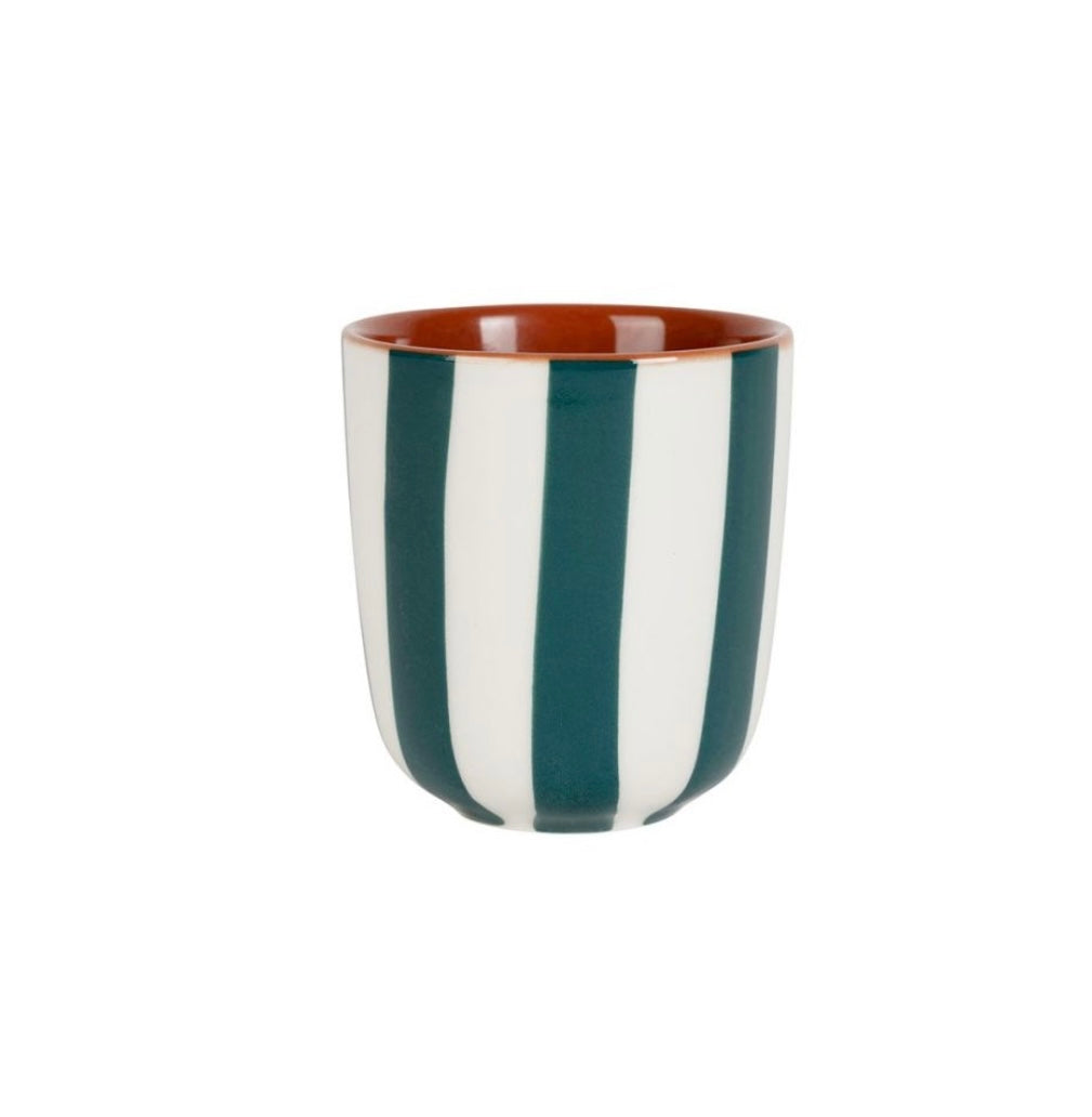 Tasse à café rayé émeraude