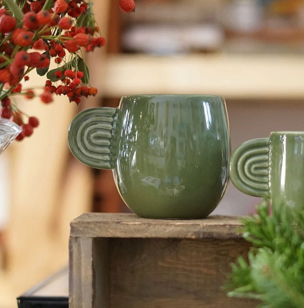 Mug en céramique Ambre vert - Oustao