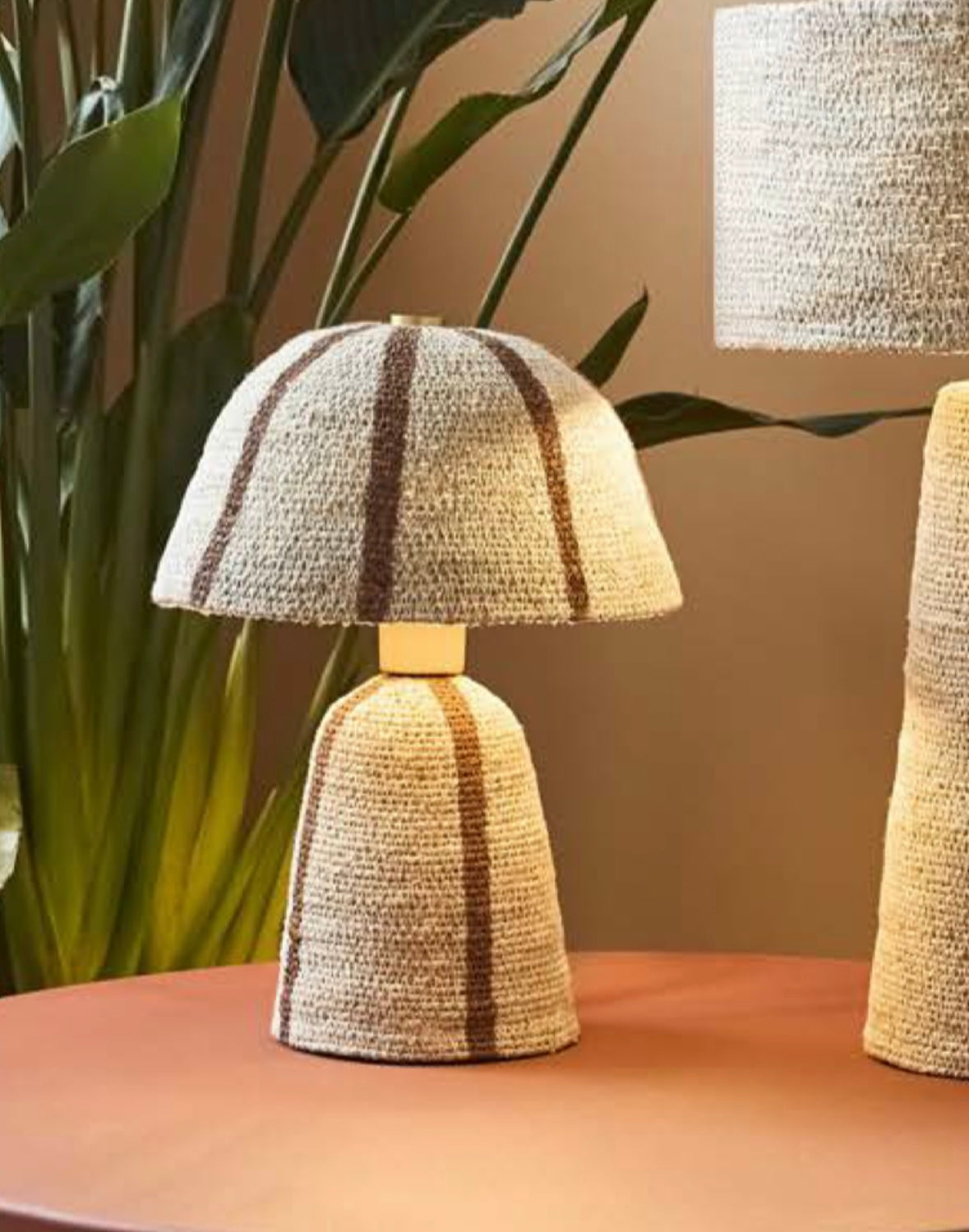 Lampe en jute naturelle bohème