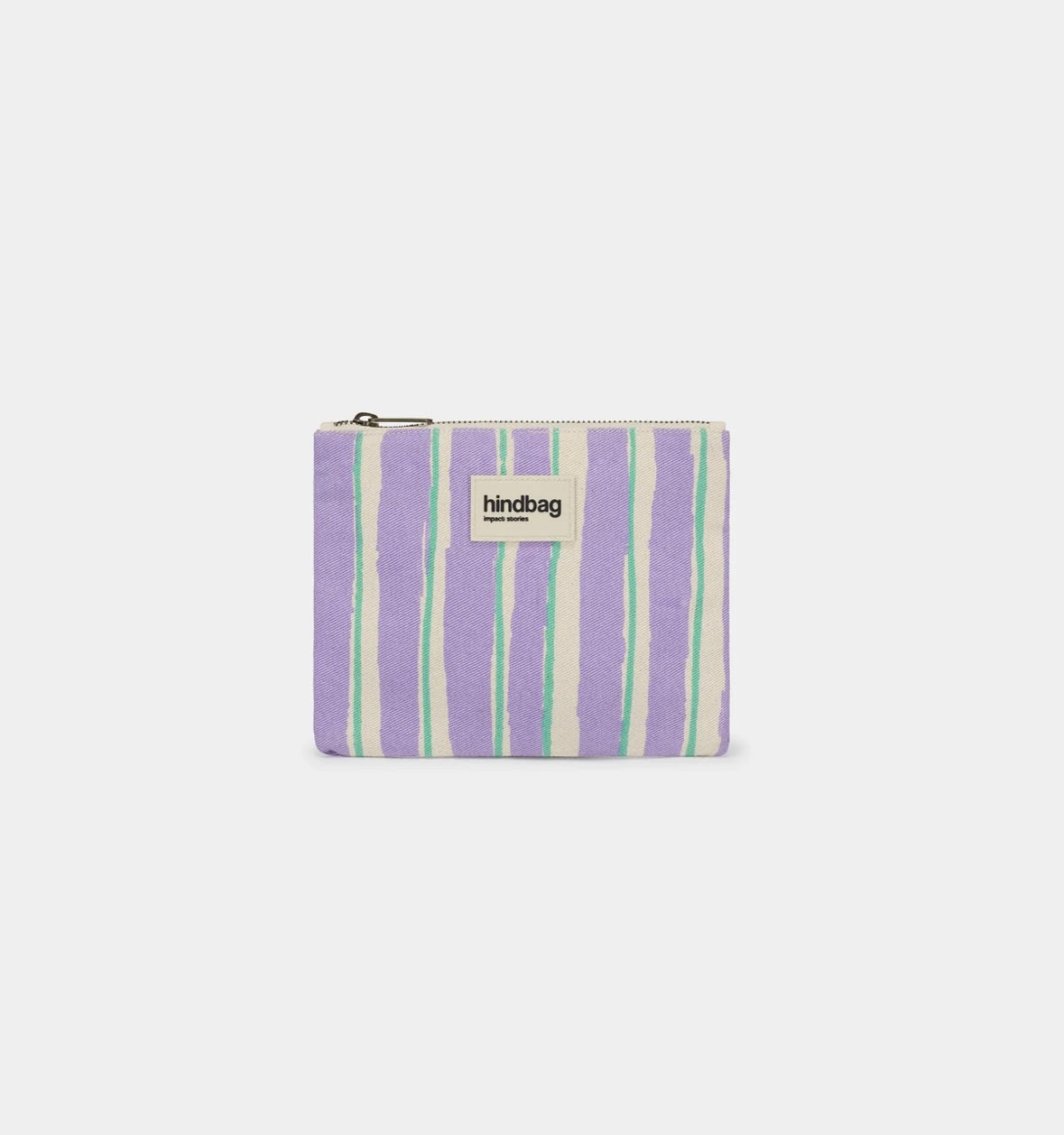 Pochette Lou Rayures Vert et Parme