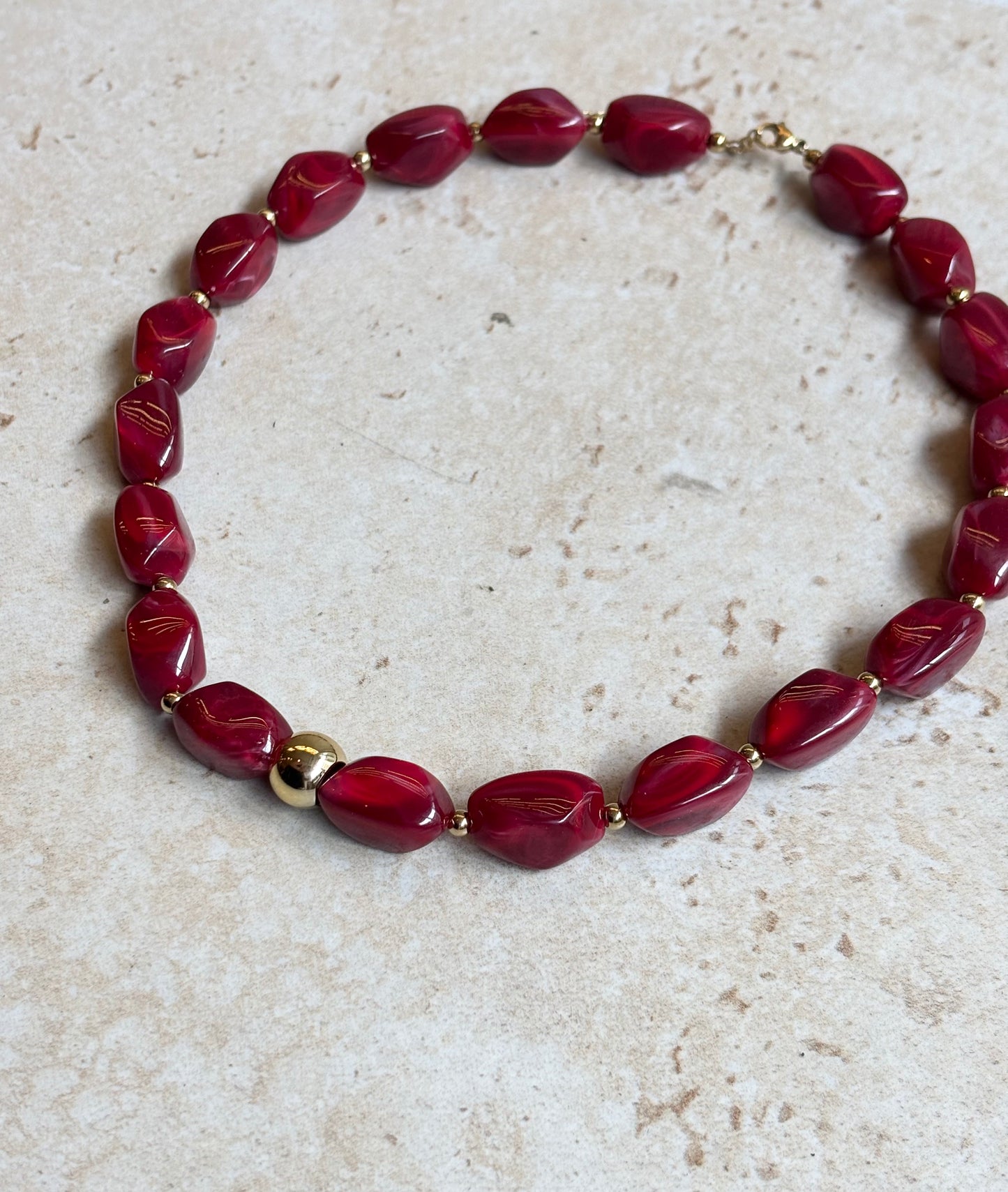 Collier perles Rouges