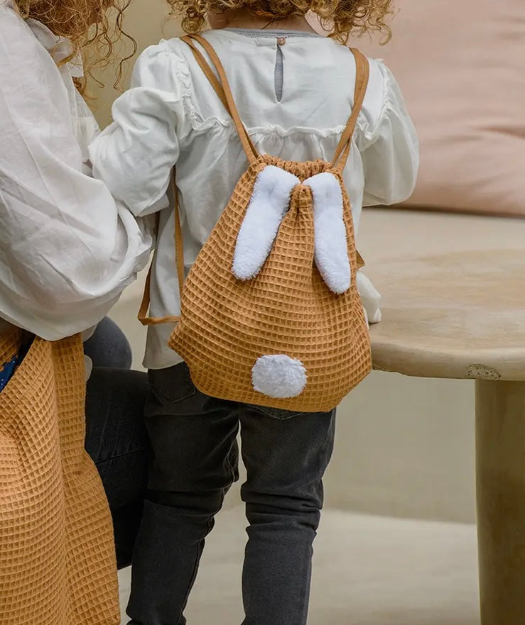 Sac à dos lapin en nid d'abeille
- noisette