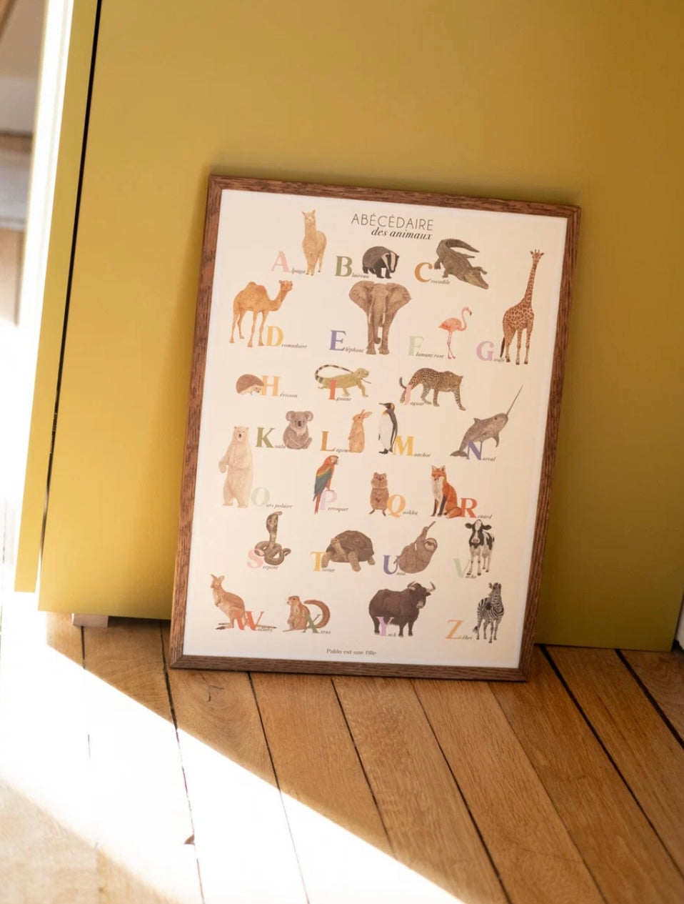Abécédaire des animaux - Affiche illustrée 30x40cm