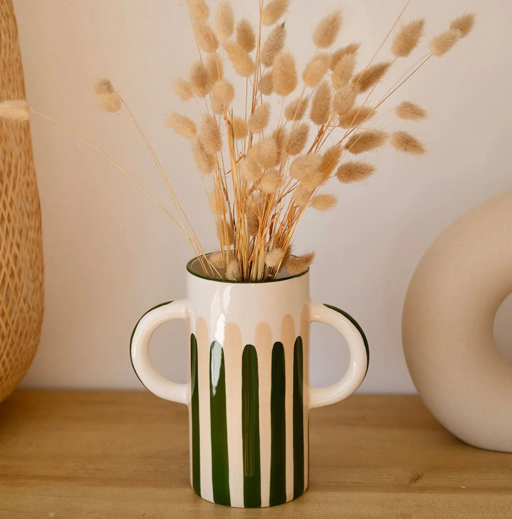 VASE EN CÉRAMIQUE
MEDITERRANEA - RAYURES
VERT/BEIGE OUSTAO