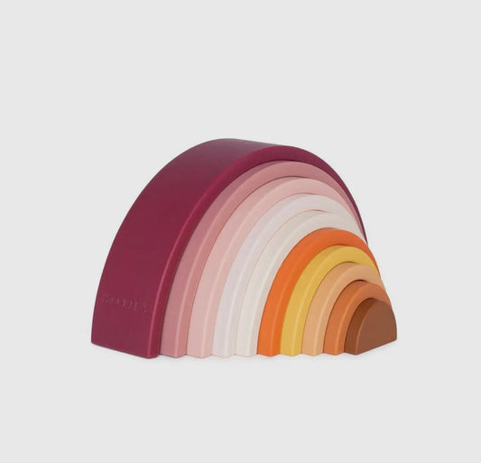 Jouet de construction arc-en-ciel en silicone