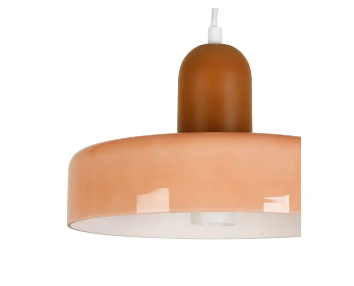 SUSPENSION ATELIER BRUN+ROSE POUDRE D25X15 VERRE